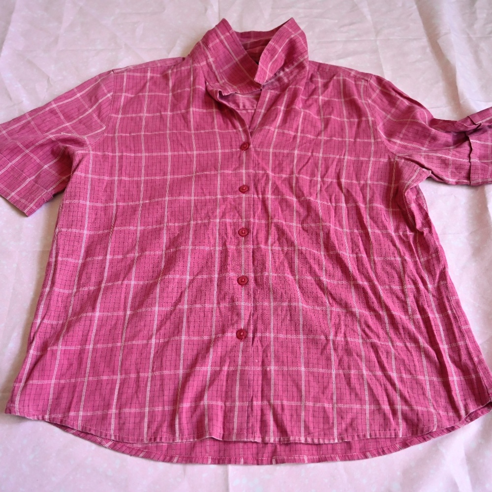 Vintage Krazy Kat Fuchsia Button‑Up Top – One Size / L 💖